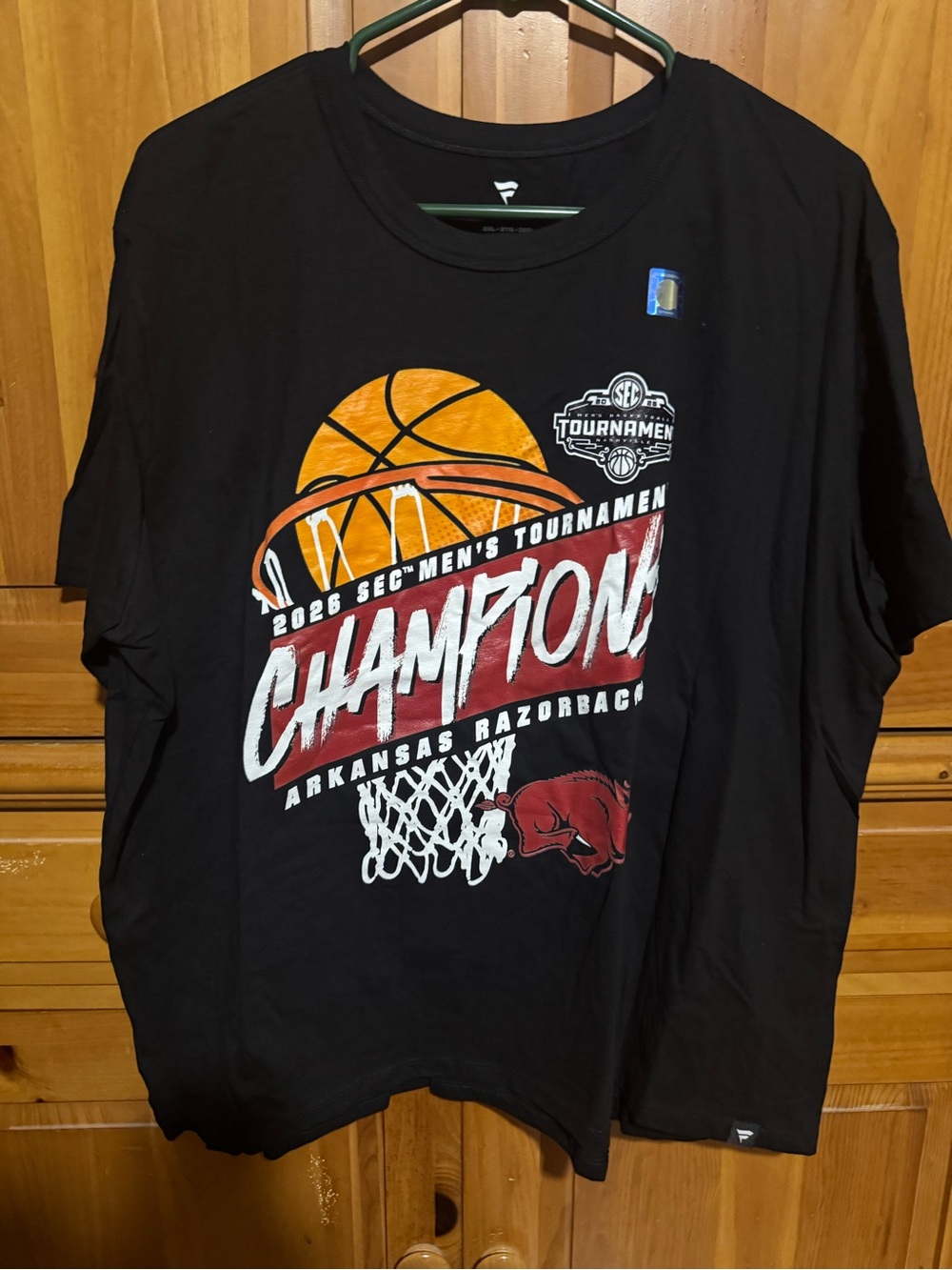 Arkansas Razorbacks 2024 SEC Women's Tournament Champions Black T-Shirt
